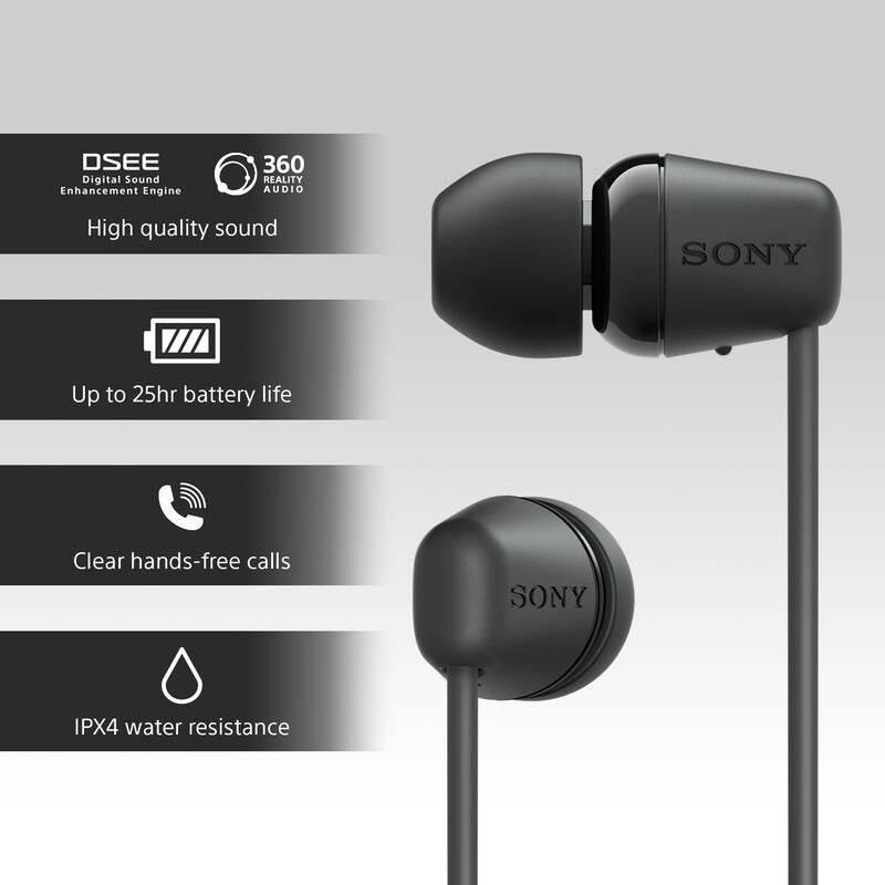Sluchátka Sony WI-C100 černá, Sluchátka, Sony, WI-C100, černá