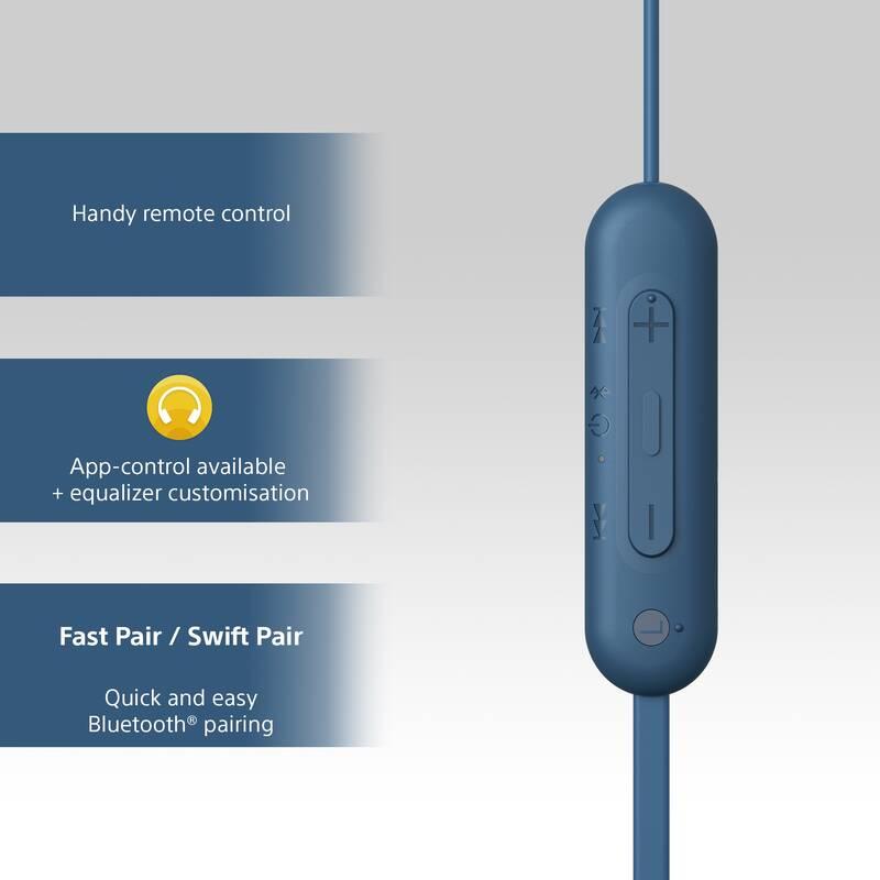 Sluchátka Sony WI-C100 modrá, Sluchátka, Sony, WI-C100, modrá