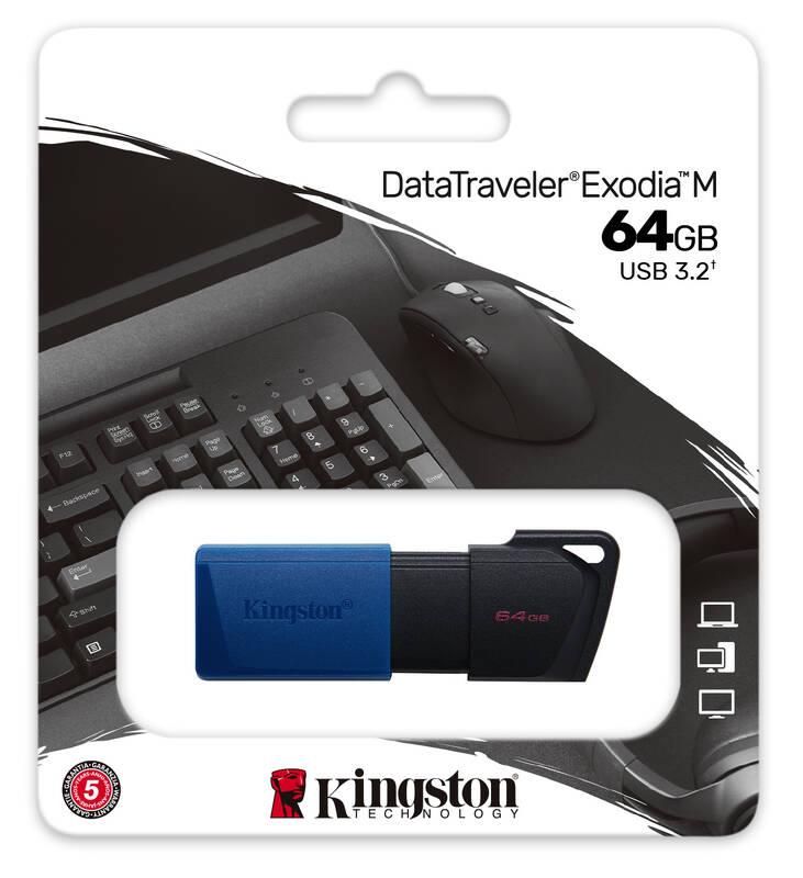 USB Flash Kingston DataTraveler Exodia M 64GB modrý, USB, Flash, Kingston, DataTraveler, Exodia, M, 64GB, modrý