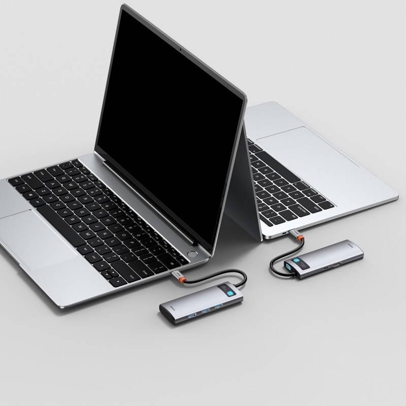 Dokovací stanice Baseus Metal Gleam Series 5v1 HUB USB-C šedé