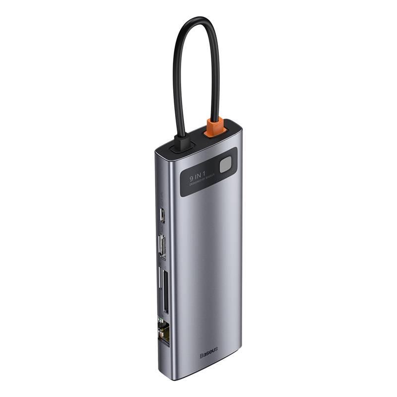 Dokovací stanice Baseus Metal Gleam Series 9v1 HUB USB-C šedé