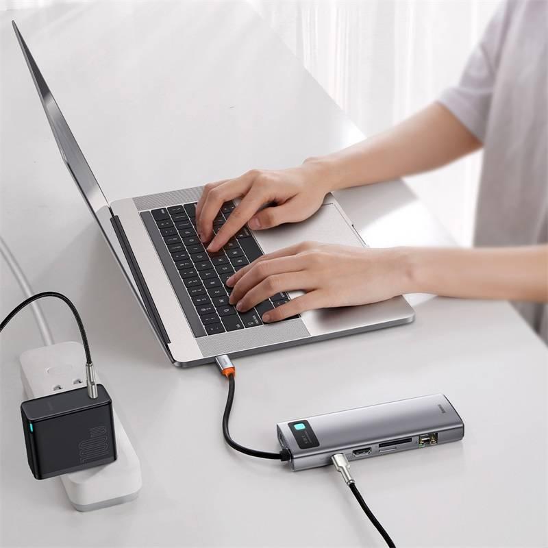 Dokovací stanice Baseus Metal Gleam Series 9v1 HUB USB-C šedé