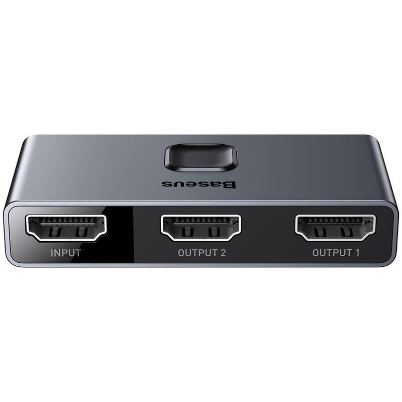 HDMI rozbočovač Baseus Matrix HDMI Splitter 2v1 1v2 šedý, HDMI, rozbočovač, Baseus, Matrix, HDMI, Splitter, 2v1, 1v2, šedý