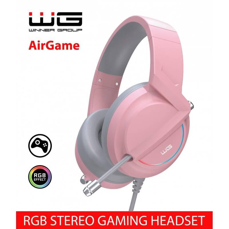 Headset WG AirGame růžový, Headset, WG, AirGame, růžový