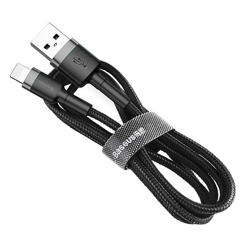 Kabel Baseus Cafule USB Lightning, 1m černý šedý