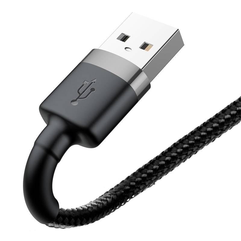 Kabel Baseus Cafule USB Lightning, 1m černý šedý