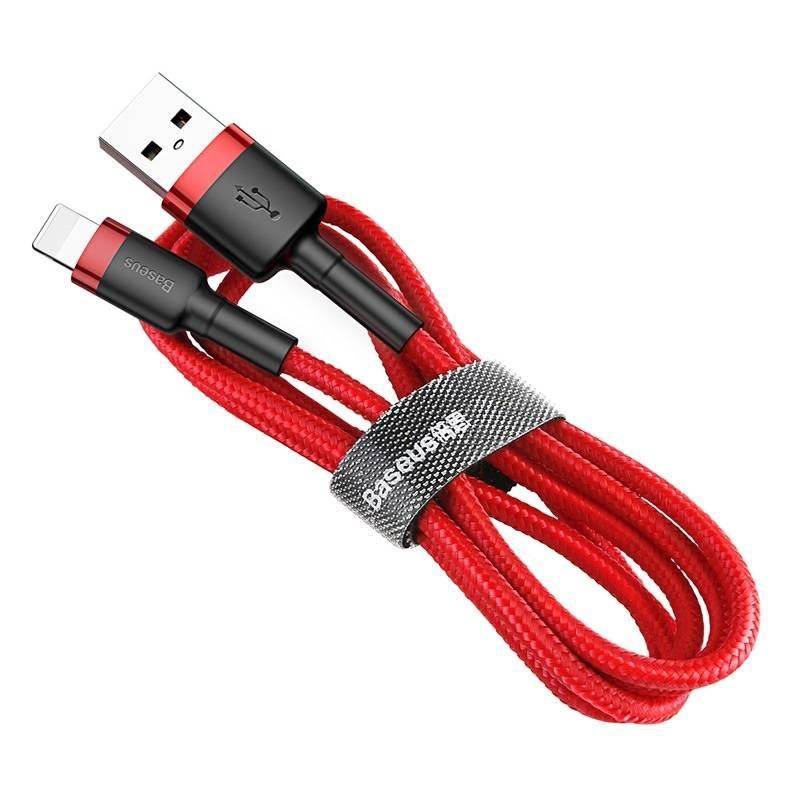 Kabel Baseus Cafule USB Lightning, 3m červený