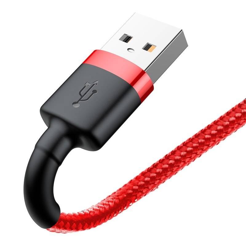 Kabel Baseus Cafule USB Lightning, 3m červený