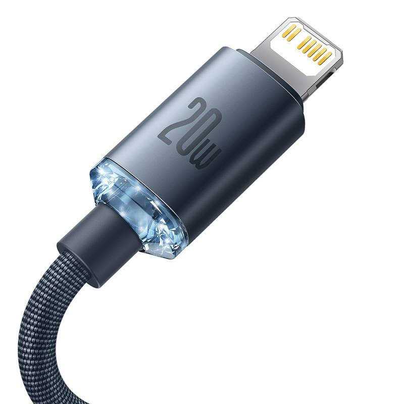 Kabel Baseus Crystal Shine Series USB-C Lightning 20W 2m černý