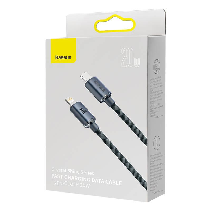 Kabel Baseus Crystal Shine Series USB-C Lightning 20W 2m černý