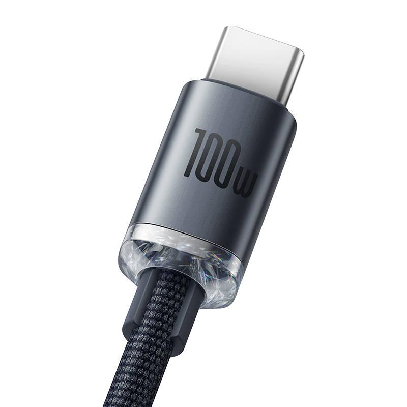 Kabel Baseus Crystal Shine Series USB USB-C 100W 2m černý