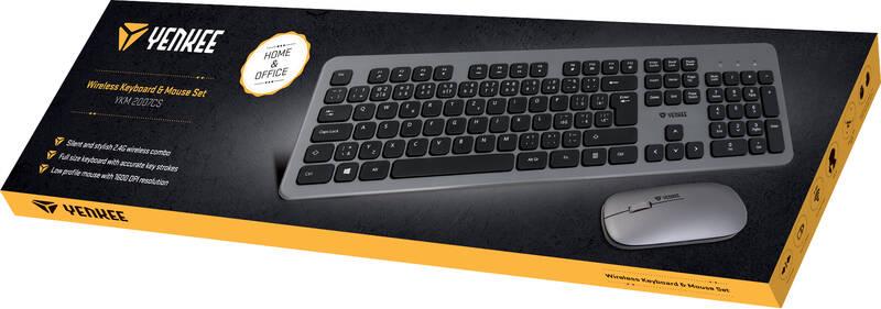 Klávesnice s myší YENKEE YKM 2007CS Combo WL Tendency šedá
