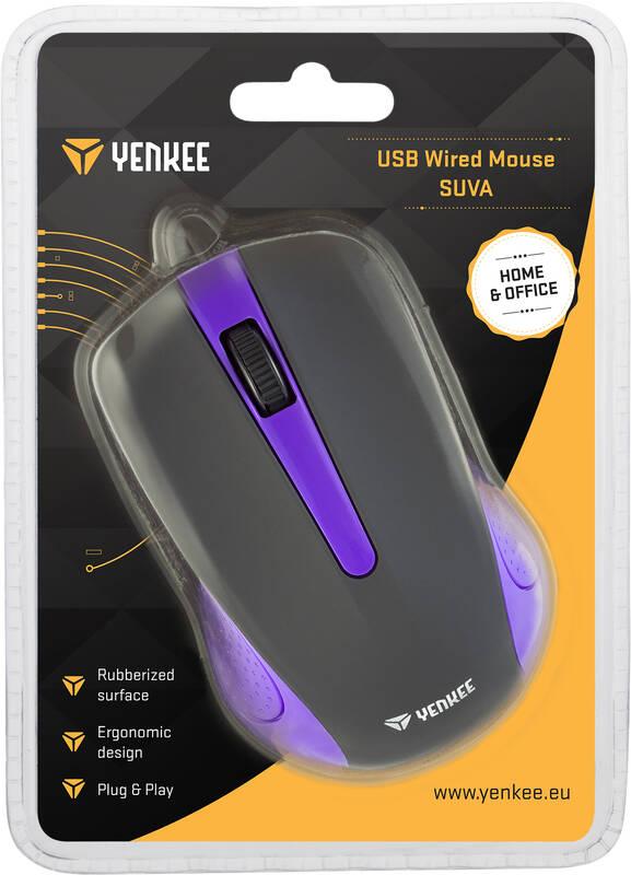 Myš YENKEE YMS 1015PE USB Suva černá fialová