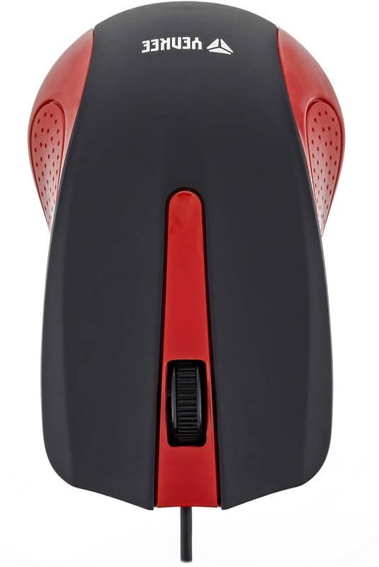Myš YENKEE YMS 1015RD USB Suva černá červená