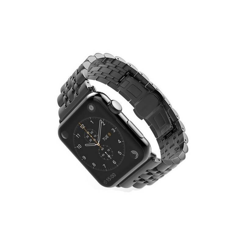 Řemínek WG klasik, kovový, na Apple Watch 38 40 41 mm adapter černý