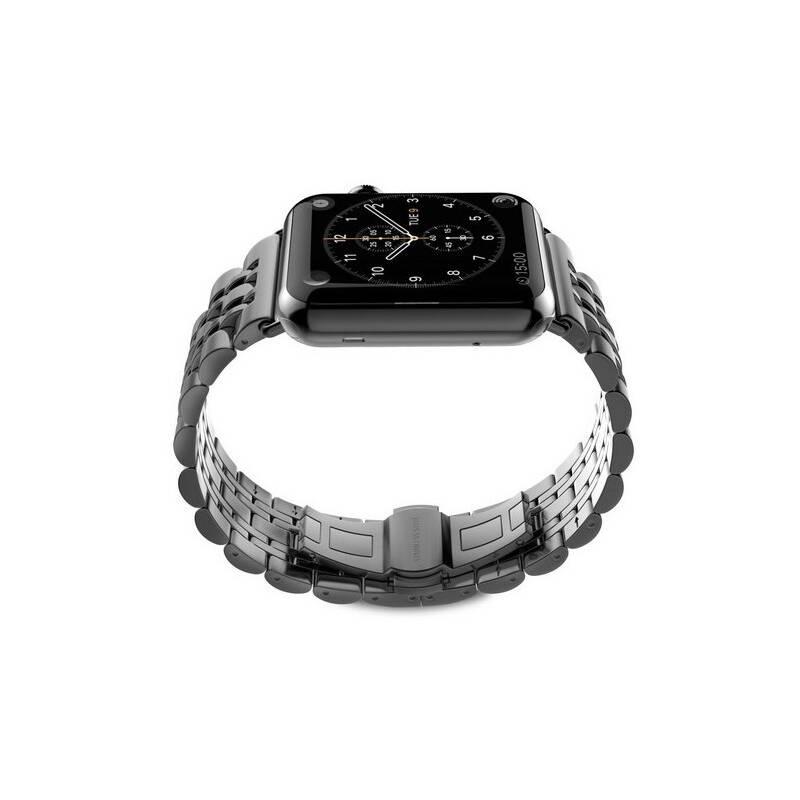 Řemínek WG klasik, kovový, na Apple Watch 42 44 45 49 mm adapter černý