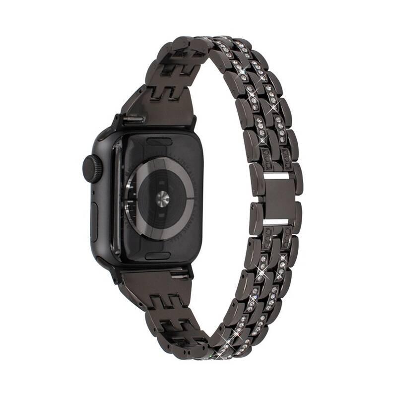 Řemínek WG line, kovový, na Apple Watch 42 44 45 49 mm adapter černý