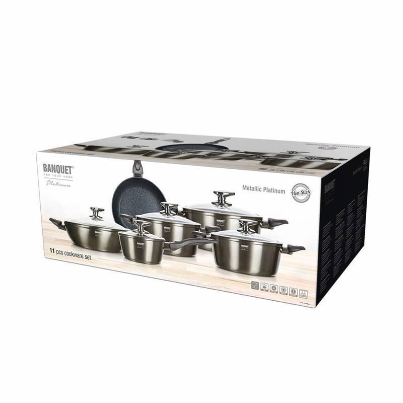 Sada nádobí BANQUET Metallic Platinum,11 ks