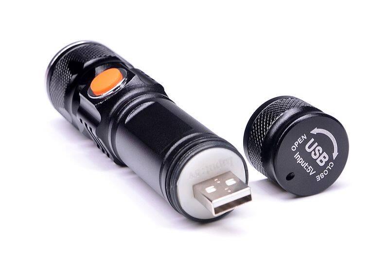 Svítilna Solight 3W, 200lm, USB, Li-ion černá, Svítilna, Solight, 3W, 200lm, USB, Li-ion, černá
