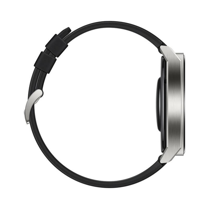 Chytré hodinky Huawei Watch GT3 Pro 46 mm - Light Titanium Case Black Fluoroelastomer Strap
