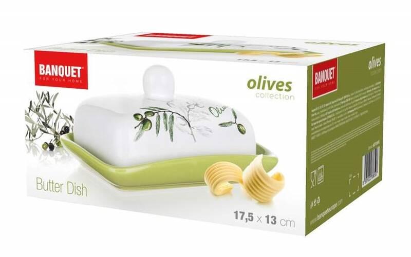 Dóza na máslo BANQUET Olives 17,5 x13 x 8 cm, Dóza, na, máslo, BANQUET, Olives, 17,5, x13, x, 8, cm