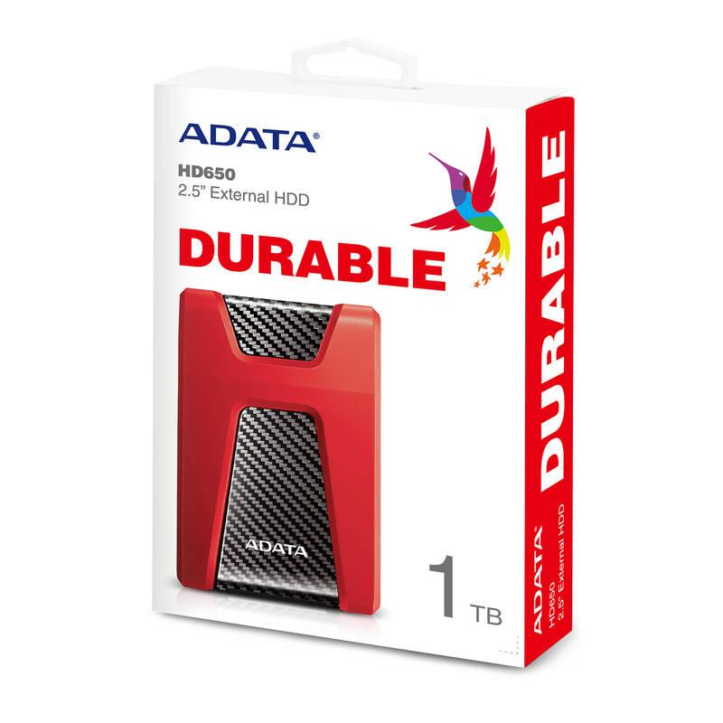 Externí pevný disk 2,5" ADATA HD650 1TB červený
