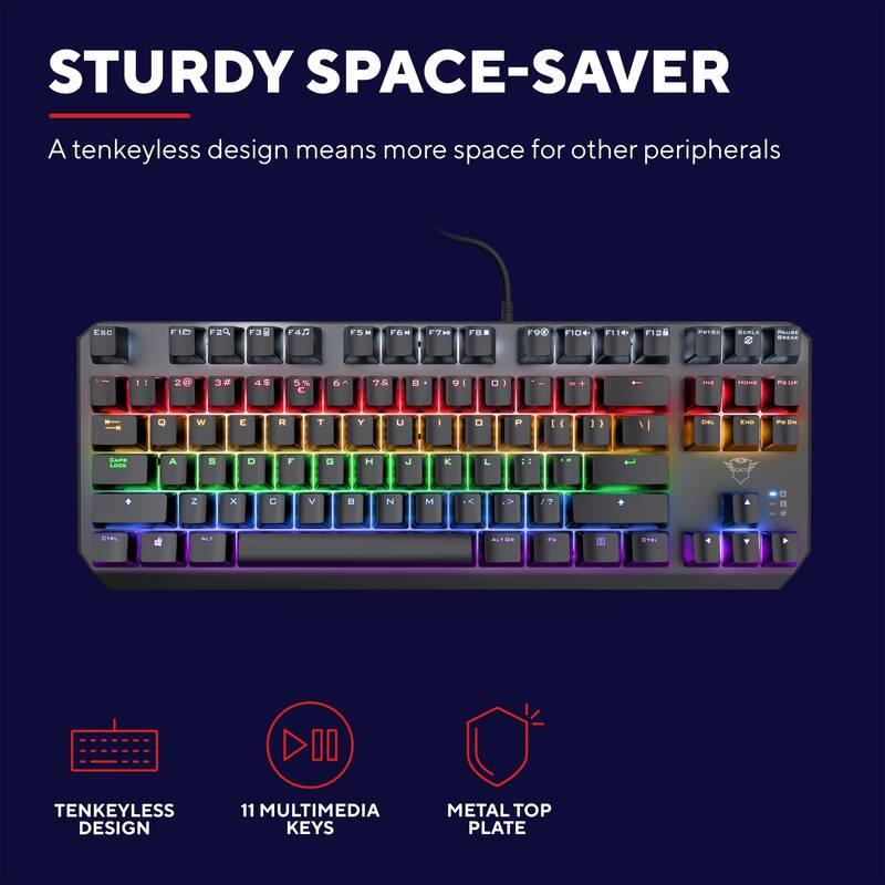 Klávesnice Trust GXT 834 Callaz TKL, US černá