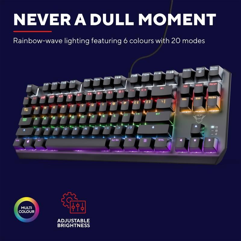 Klávesnice Trust GXT 834 Callaz TKL, US černá