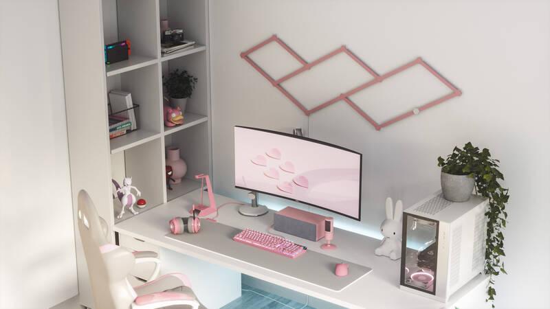 Kryt Nanoleaf Lines Skin, matte pink 9 ks, Kryt, Nanoleaf, Lines, Skin, matte, pink, 9, ks