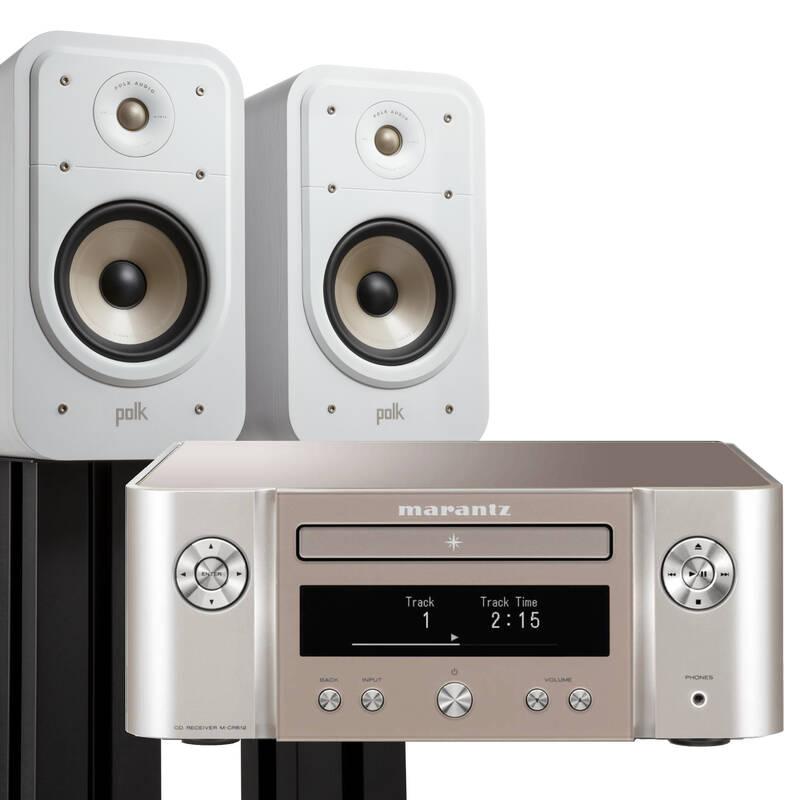 Mikrosystém MARANTZ MCR612, DAB , zlato stříbrný set reproduktorů Polk S20E bílý, Mikrosystém, MARANTZ, MCR612, DAB, zlato, stříbrný, set, reproduktorů, Polk, S20E, bílý