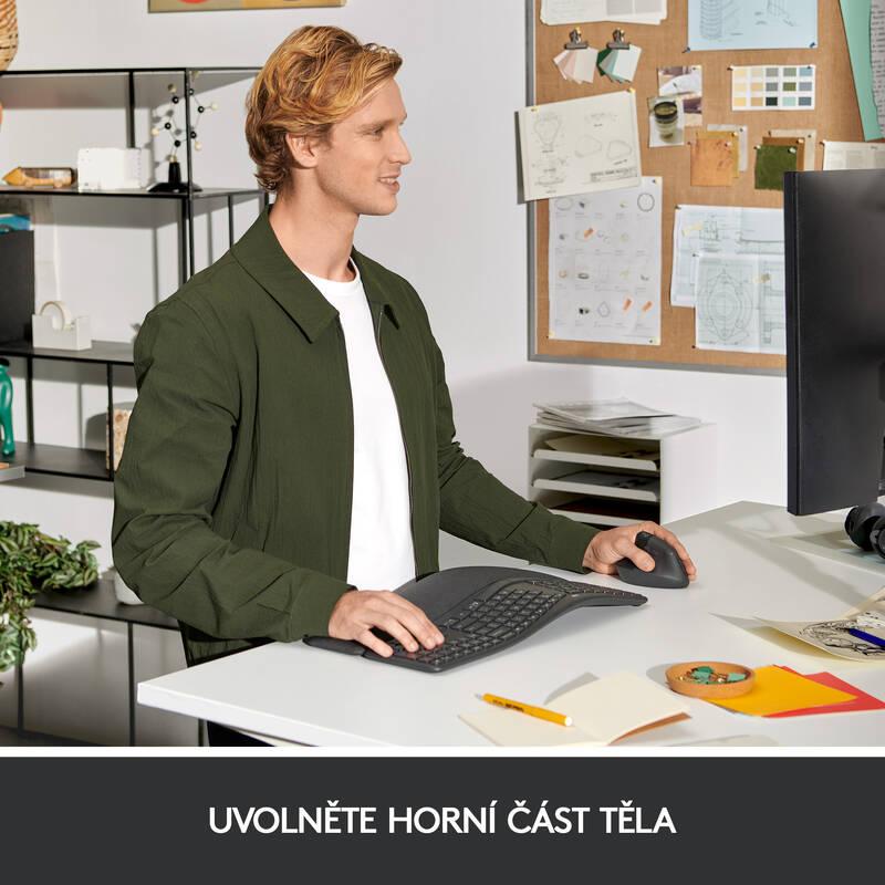 Myš Logitech Lift Left Vertical Ergonomic šedá