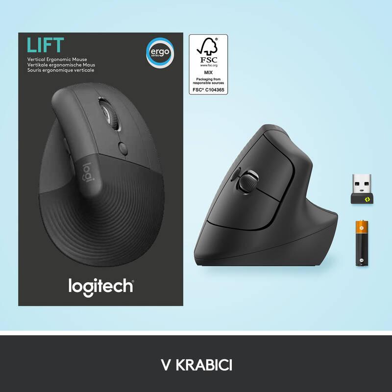 Myš Logitech Lift Vertical Ergonomic for Business šedá