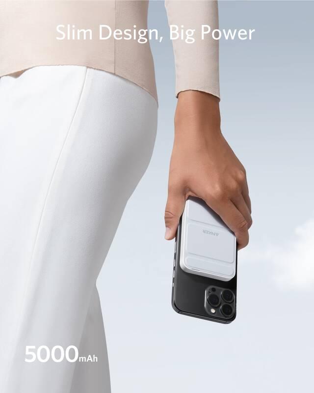 Powerbank Anker PowerCore Mag-Go 5000 mAh bílá