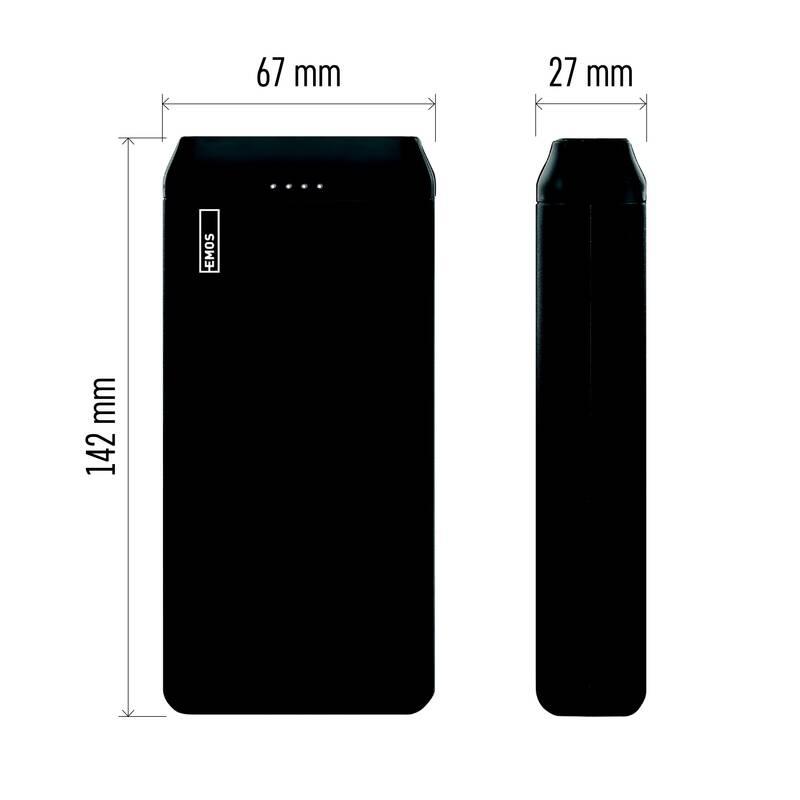 Powerbank EMOS AlphaQ2 20, 20000 mAh, 22,5 W černá