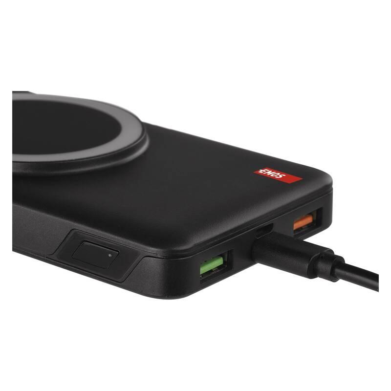 Powerbank EMOS WI 1021D, 10000 mAh, 22,5W Wireless černá