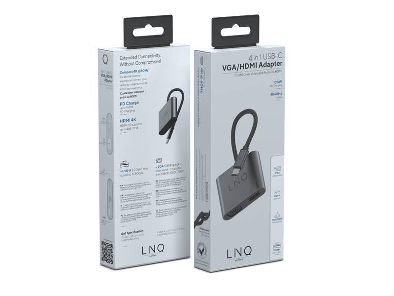 Redukce Linq byELEMENTS 4in1 USB-C HDMI, Redukce, Linq, byELEMENTS, 4in1, USB-C, HDMI