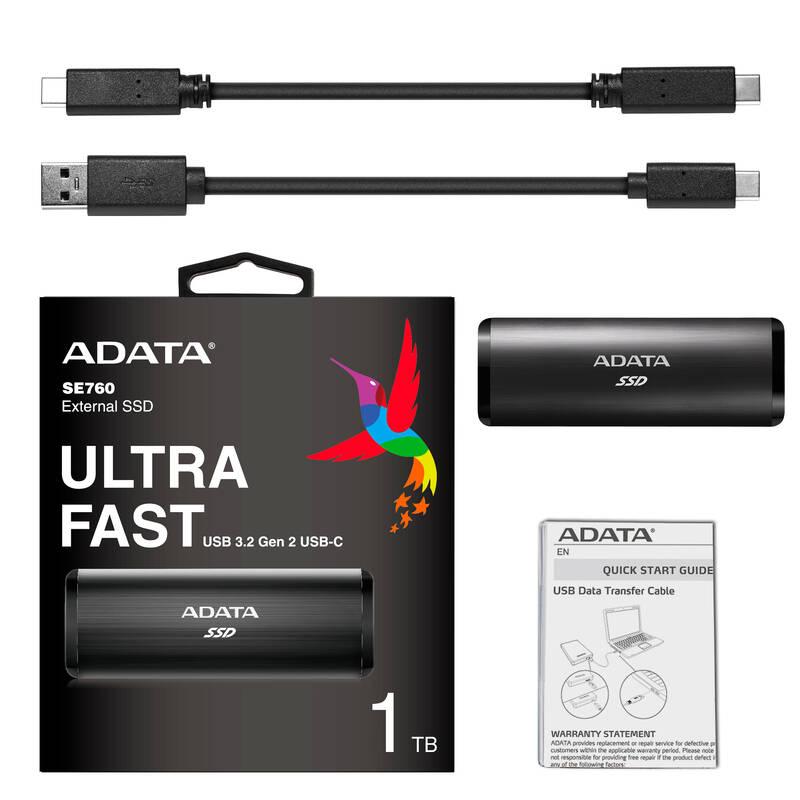 SSD externí ADATA SE760 1TB černý, SSD, externí, ADATA, SE760, 1TB, černý