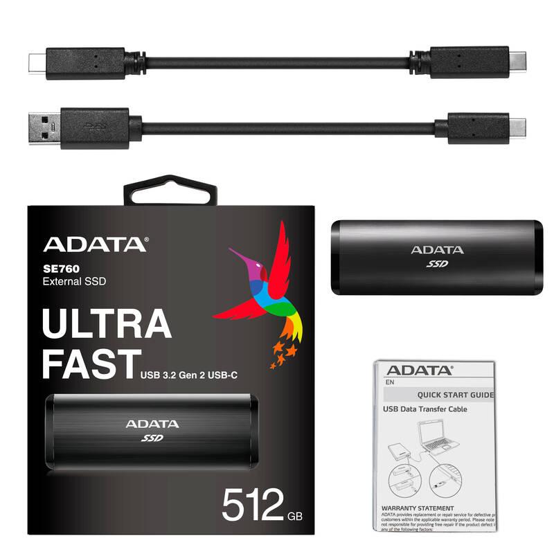 SSD externí ADATA SE760 512GB černý, SSD, externí, ADATA, SE760, 512GB, černý