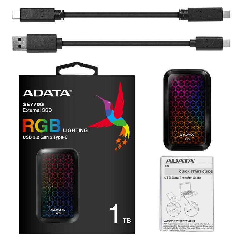 SSD externí ADATA SE770G 1TB USB3.2 Gen 2 černý, SSD, externí, ADATA, SE770G, 1TB, USB3.2, Gen, 2, černý