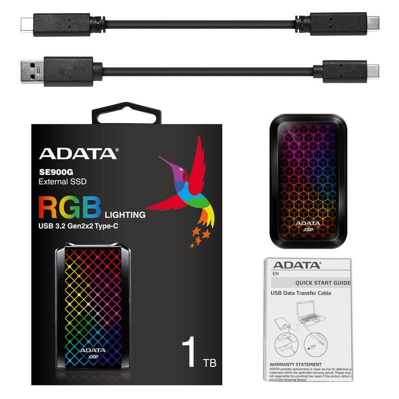 SSD externí ADATA SE900G 1TB USB 3.2 Gen2 x2 černý, SSD, externí, ADATA, SE900G, 1TB, USB, 3.2, Gen2, x2, černý