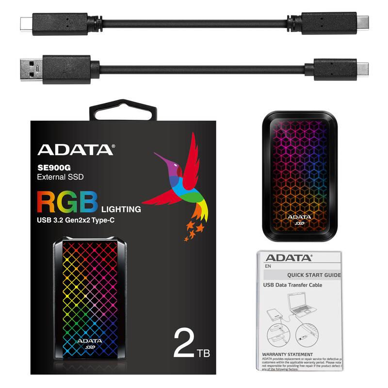 SSD externí ADATA SE900G 2TB USB 3.2 Gen2 x2 černý, SSD, externí, ADATA, SE900G, 2TB, USB, 3.2, Gen2, x2, černý