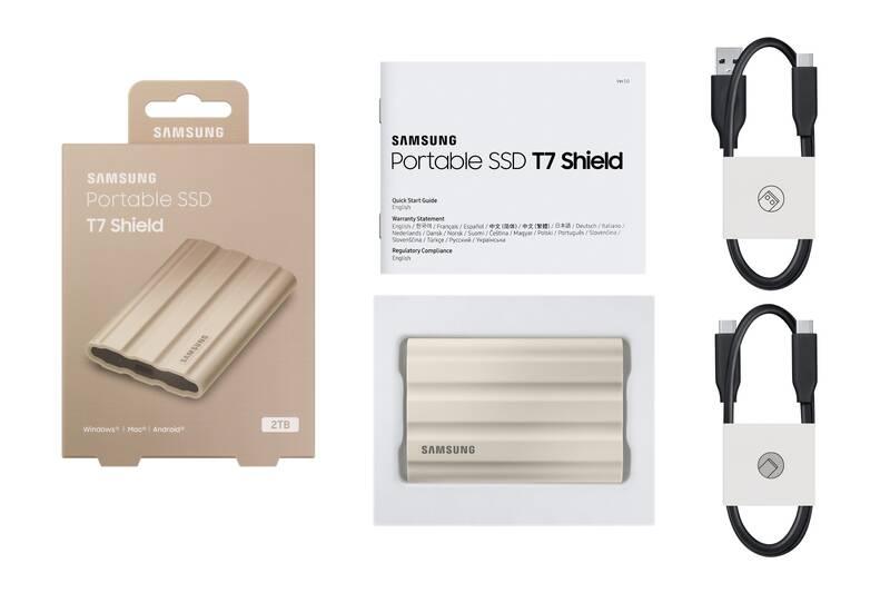 SSD externí Samsung T7 Shield 2TB béžový, SSD, externí, Samsung, T7, Shield, 2TB, béžový