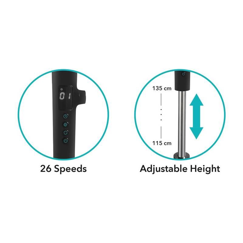 Ventilátor sloupový Rohnson R-8600 Silent Breezer černý