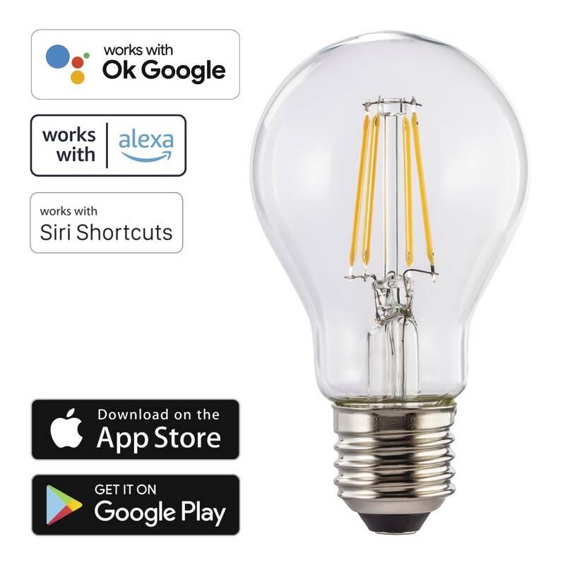 Chytrá žárovka Hama SMART WiFi LED Filament retro E27, 7 W