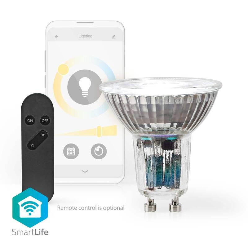 Chytrá žárovka Nedis SmartLife bodová, Wi-Fi, GU10, 345 lm, 4.9 W, Teplá - studená bílá