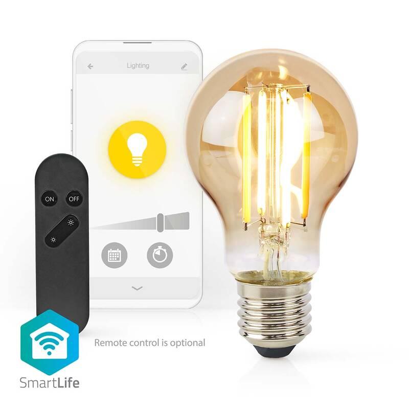 Chytrá žárovka Nedis SmartLife klasik, Wi-Fi, E27, 806 lm, 7 W, Teplá Bílá