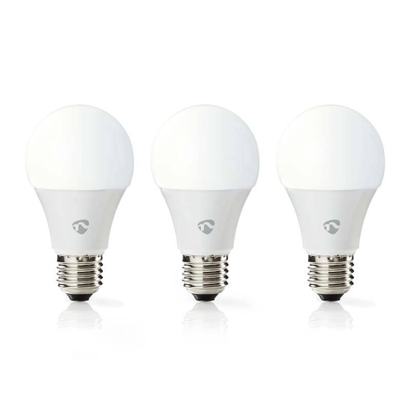 Chytrá žárovka Nedis SmartLife klasik, Wi-Fi, E27, 806 lm, 9 W, Teplá - studená bílá, 3ks