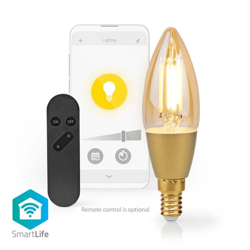 Chytrá žárovka Nedis SmartLife svíčka, Wi-Fi, E14, 470 lm, 4.9 W, Teplá Bílá