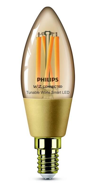 Chytrá žárovka Philips Smart LED 4,9W, E14, jantarové sklo, Tunable White