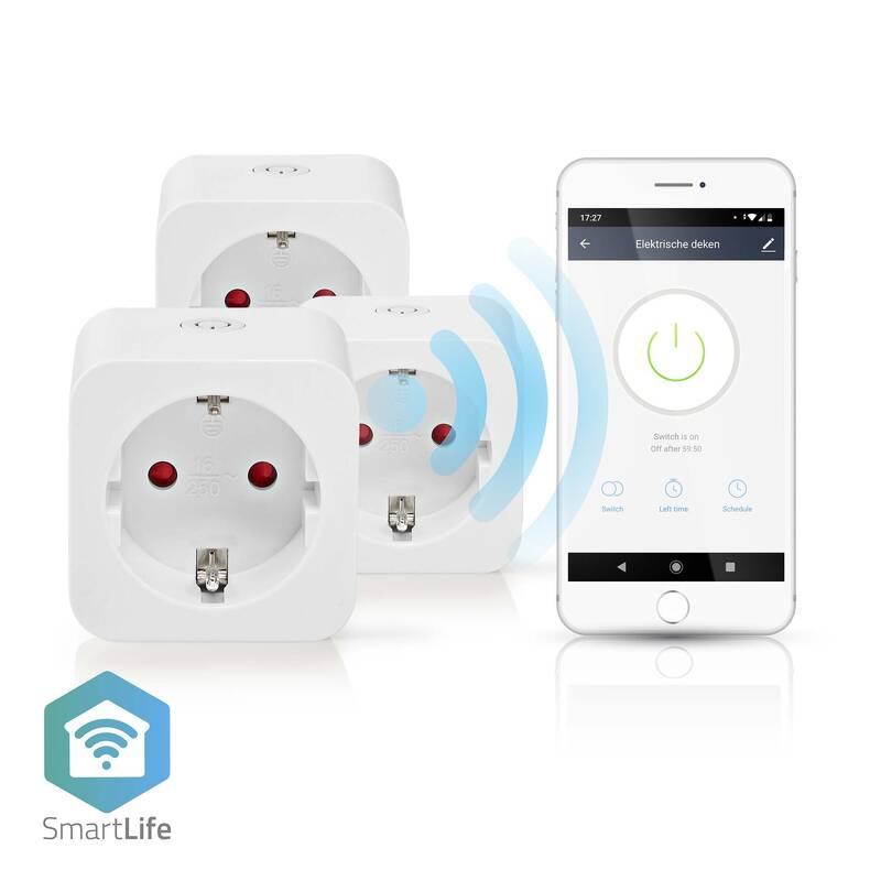 Chytrá zásuvka Nedis SmartLife, Wi-Fi, 16A, 3680 W, 3ks